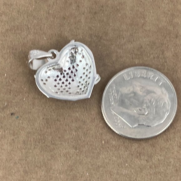 Ribbon of Rubies pass through a Heart Wrapped in a Bow Pendant Necklace - Picture 5 of 5